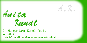 anita kundl business card